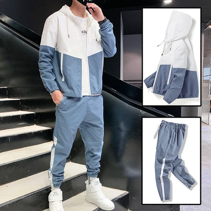 Chándal Hombre 2025 | Conjunto Deportivo 2 Piezas Sudadera con Capucha y Joggers Hip Hop Running