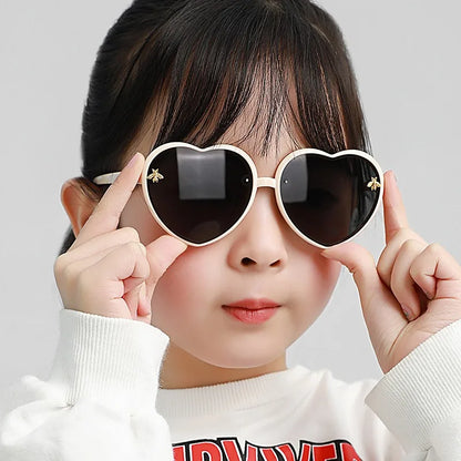 Gafas de Sol Corazón para Niños | Retro Rosa UV400 Lentes de Dibujos Animados