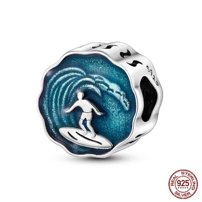 Charm Serie Océano en Plata 925 – Abalorios Tortuga, Cangrejo y Sirena para Pulsera Original Mujer