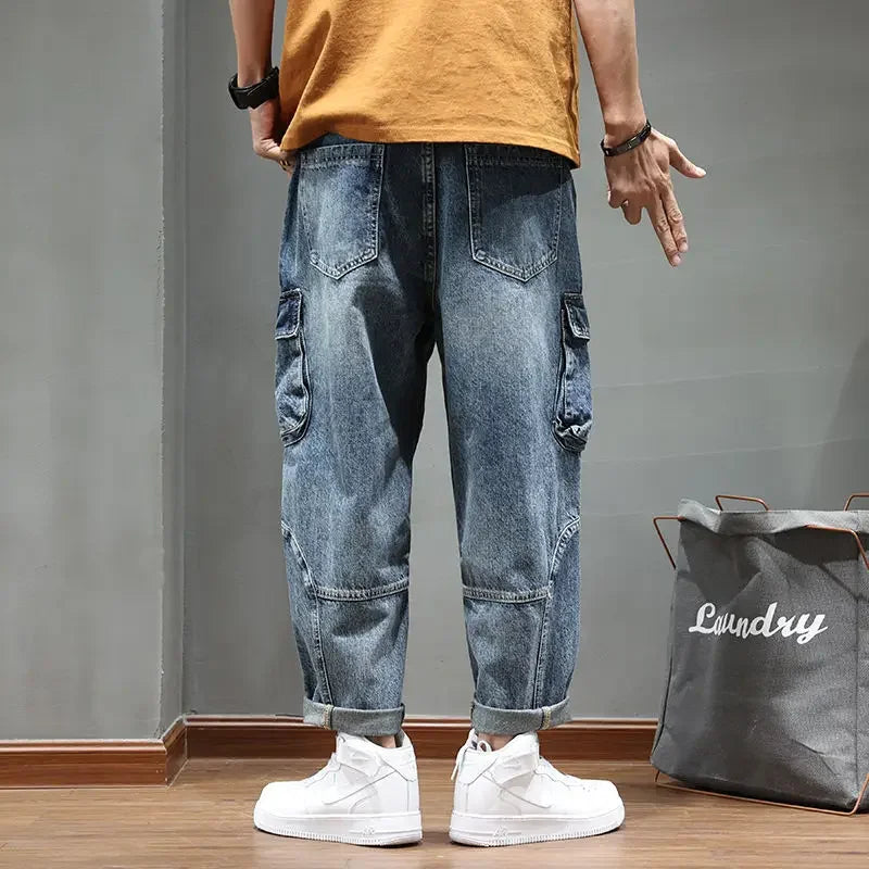 Jeans Stacked Oversize Hombre | Pantalón Vaquero Tallas Grandes Estilo Y2K Grunge Harajuku 2025