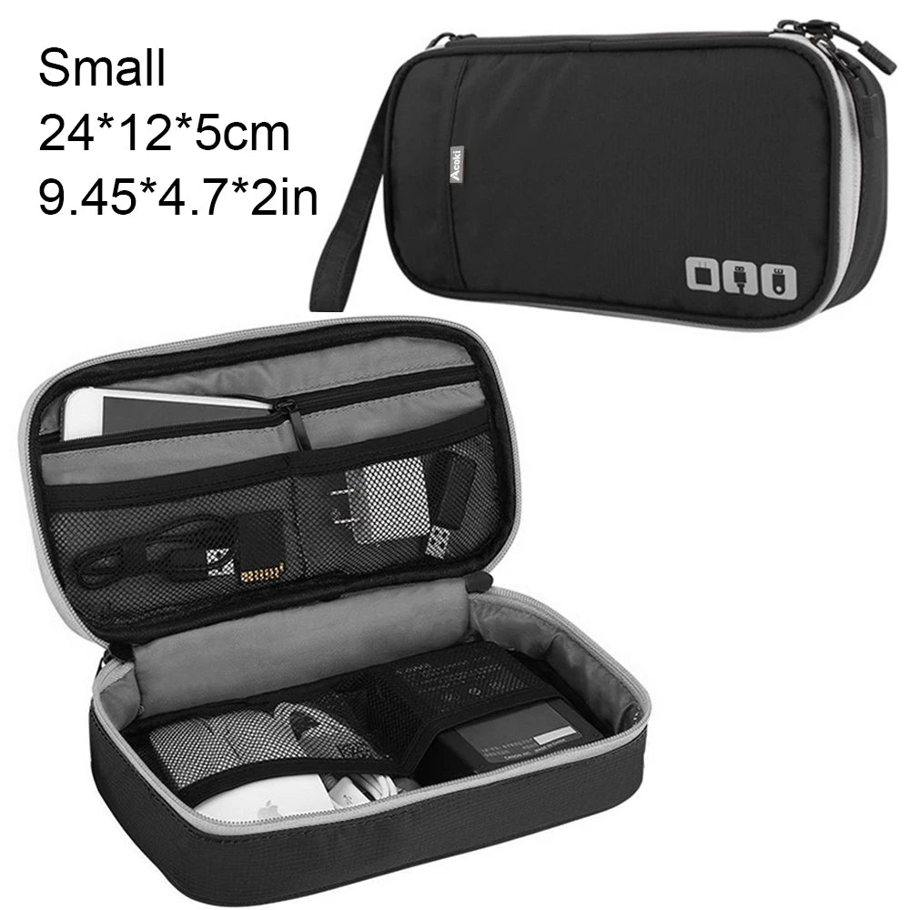 Clearance_Portable Electronic Accessories Travel case,Cable Organizer Bag Gadget Carry Bag for iPad,Cables,Power,USB Flash Drive