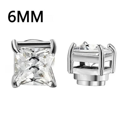 Pendientes Magnéticos de Cristal Unisex | Aros Punk con Zirconia | Joyería sin Perforación para Hombres y Mujeres