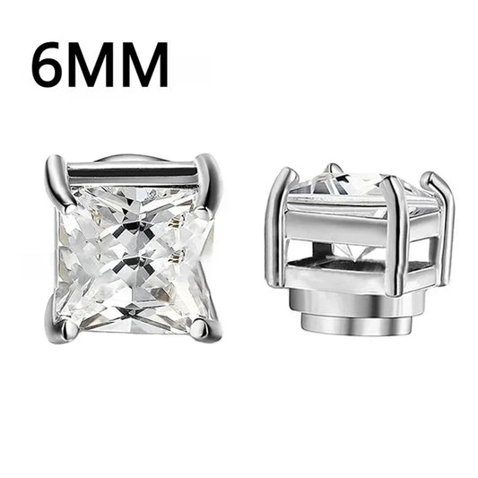 Pendientes Magnéticos de Cristal Unisex | Aros Punk con Zirconia | Joyería sin Perforación para Hombres y Mujeres
