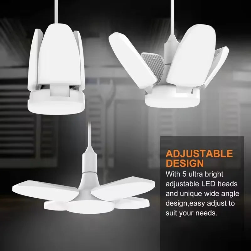 Bombilla LED Plegable en Forma de Ventilador E27 – 28W, 220V/85-265V, Luz Blanca Fría o Cálida, 50.000h de Vida Útil