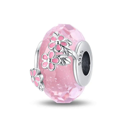 Charm separador redondo plata 925 con circonitas de colores – Compatible Pandora, joyería DIY elegante