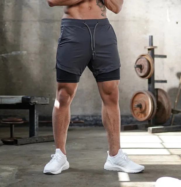 Shorts 2 en 1 para Hombre – Pantalones Deportivos de Doble Capa, Gym, Fitness, Running y Entrenamiento, Jogging Shorts Masculinos