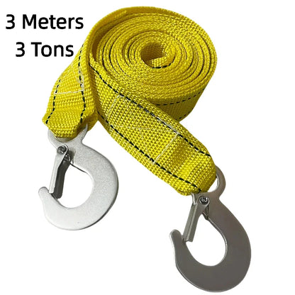 Cable de Remolque para Coche 3M/4M – Cuerda de Remolque Resistente 4/5 Toneladas con Ganchos de Acero, Accesorio de Emergencia y Recuperación en Carretera