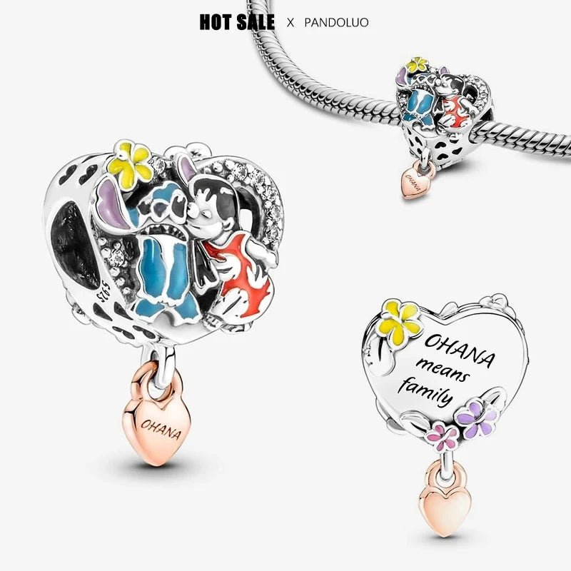 Charm Navideño Disney en Plata 925 – Abalorios Mickey y Minnie para Pulseras Originales Mujer