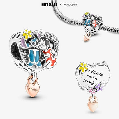 Charm Navideño Disney en Plata 925 – Abalorios Mickey y Minnie para Pulseras Originales Mujer