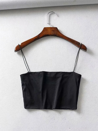 Crop Top Mujer Verano 2022 | Camiseta Corta Sin Mangas Algodón Elástico Sexy