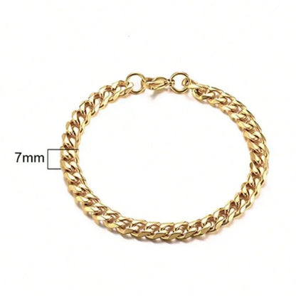 Pulsera Vintage 2024 Bañada en Oro 18K – Acero Inoxidable Unisex para Mujer y Hombre, Joyería de Moda Parejas Regalo