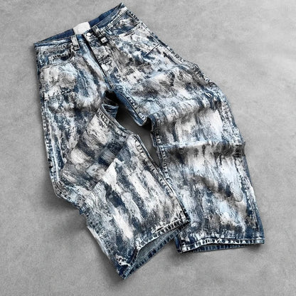 Jeans Baggy Y2K Retro Oversize Unisex | Pantalones Vaqueros Washed Harajuku Góticos Hip Hop Streetwear Decoración Exterior