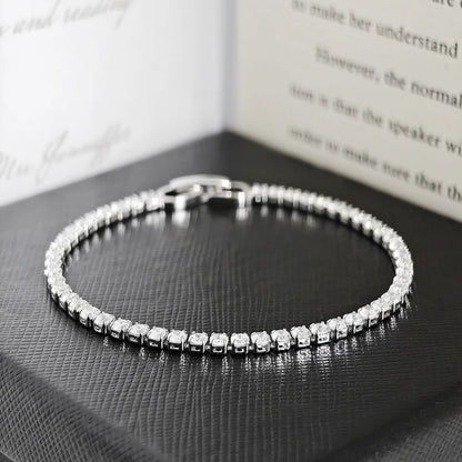 Luxury 4mm Round Silver Color on Hand Bracelet Bangle for Women Anniversary Gift Jewelry Bulk Sell Free Shipping Items S5650