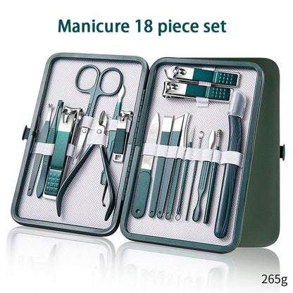 Set de Manicure y Pedicure Portátil 6-18 Piezas Ouriner | Kit de Cuidado Personal con Tijeras de Cejas y Cortauñas