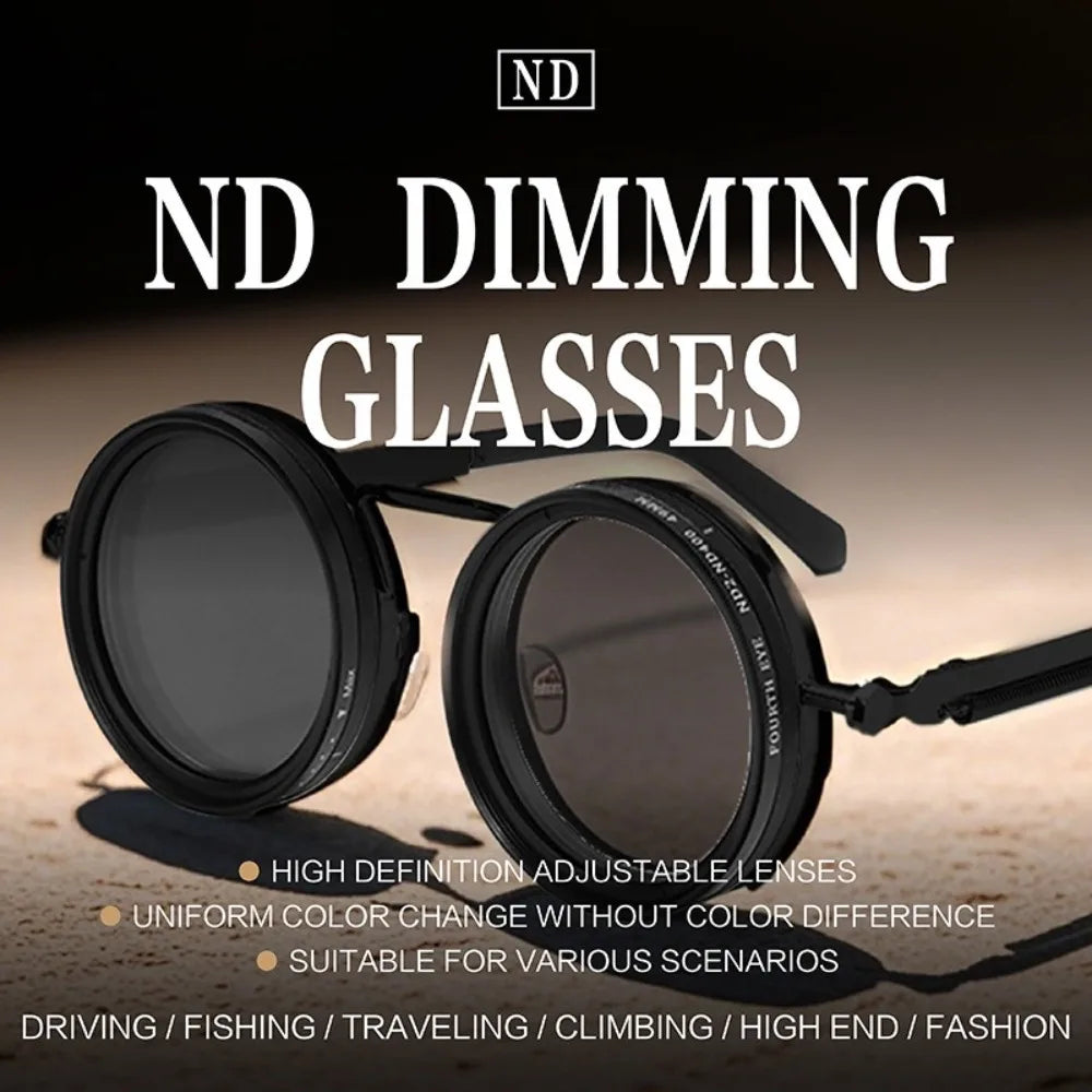 Gafas de Sol ND2-400 Ajustables | Lentes con Filtro ND Regulable 9 Niveles UV400 Pesca y Outdoor