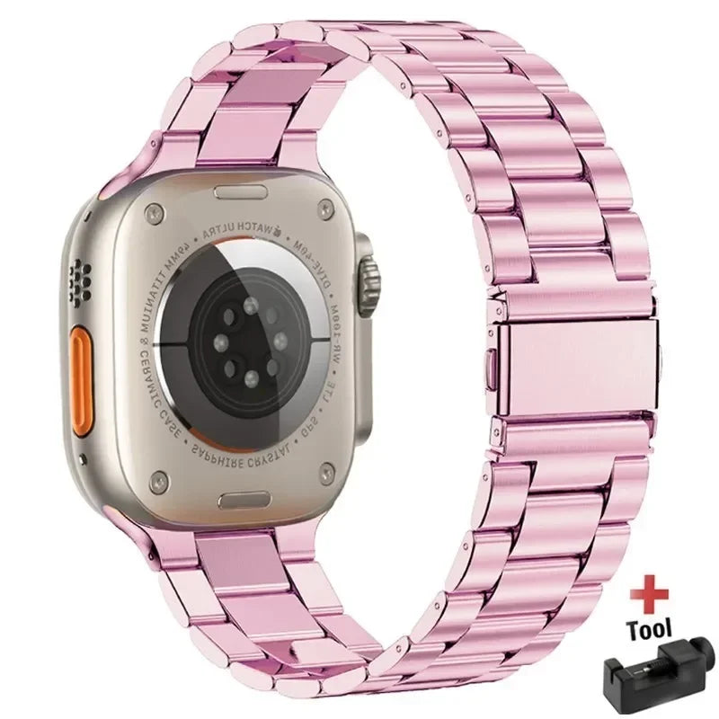 Correa de Acero Inoxidable para Apple Watch | Pulsera Metálica Ajustable 38/40/41mm - 42/44/45mm - Ultra 49mm | Compatible con Series SE/3/4/5/6/7/8