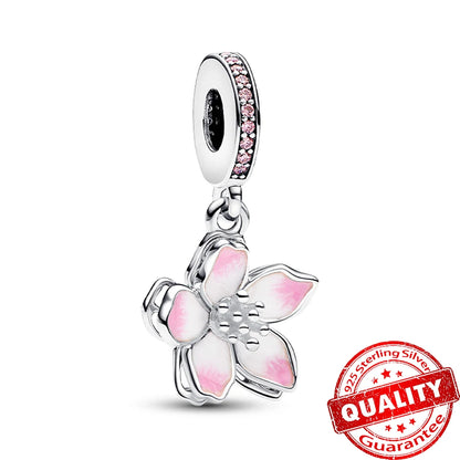 Charm Plata 925 Colgante Colorido Sol Luna Estrellas | Dije Compatible Pandora Pulsera y Collar Mujer