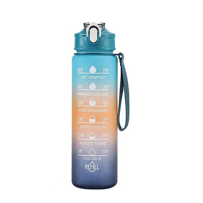 Botella Deportiva de Agua 800ML – Botella Plástica con Escala, Antifugas, Portátil y Reutilizable para Gimnasio, Viaje y Outdoor
