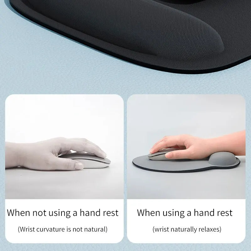 Coolcirc – Mouse Pad Negro Grande con Soporte de Muñeca Antideslizante para Oficina y Estudio