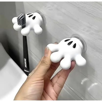Soporte de Cepillo de Dientes Mickey con Ganchos Multifuncionales | Organizador de Baño sin Taladro