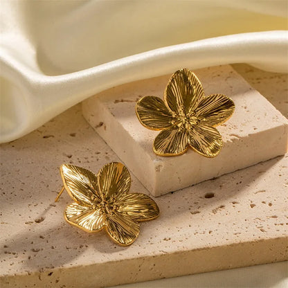 Aretes de Mariposa en Acero Inoxidable – Juego de 2 Pendientes Chapados en Oro 18K, Joyería Resistente al Agua