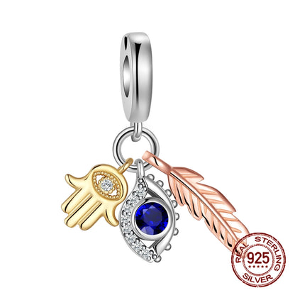 Charm avión y luciérnaga en plata 925 – Amor y viaje, compatible Pandora, pulsera y collar DIY mujer