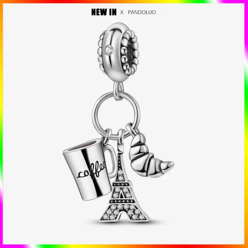 Charm Torre Eiffel plata 925 – Colgante de edificio emblemático para pulsera tipo Pandora mujer