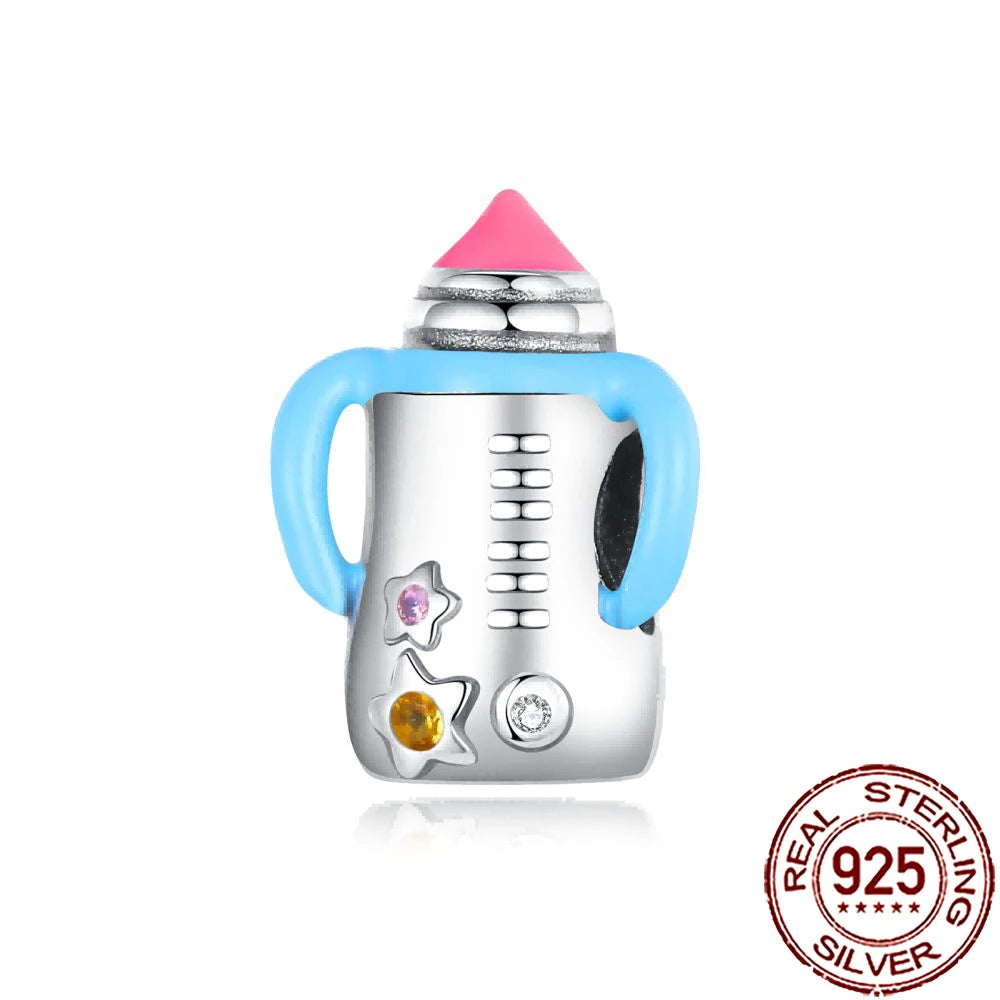 Charm Comida Divertida en Plata 925 – Café, Pastel, Frutas, Hamburguesa y Papas | Compatible Pandora 2025