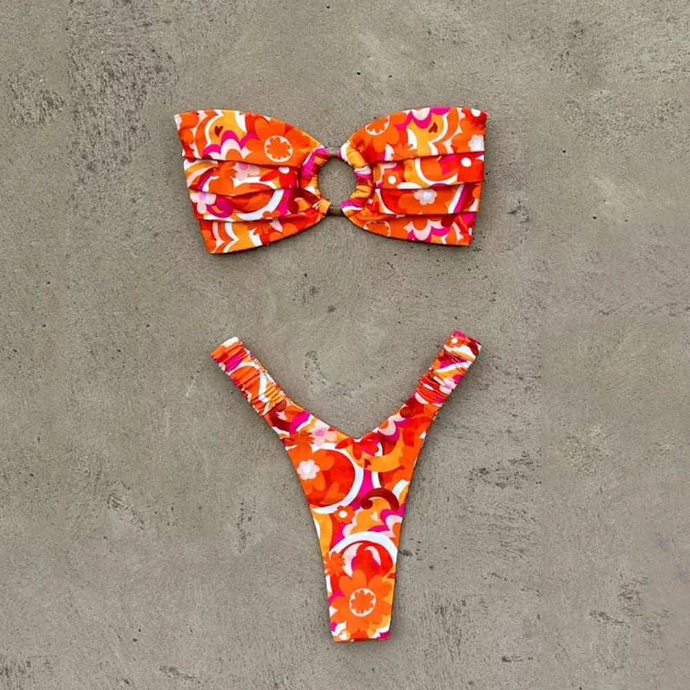 Micro Bikini Push Up Mujer 2025 | Brasileño Tanga Estampado Sexy