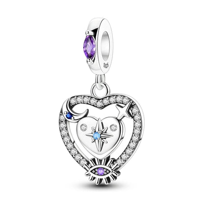 Charm Corazón Mamá e Hija en Plata 925 – Colgante Clásico para Pulseras Tipo Pandora, Regalo Día de la Madre