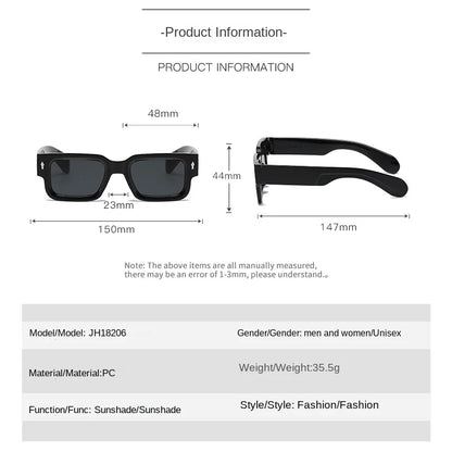 Gafas de Sol Retro Cuadradas con Patas Gruesas | Unisex Moda Vintage UV400