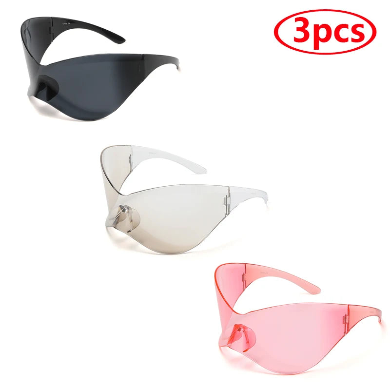 Nuevas Gafas de Sol Oversized Y2K Punk Sin Montura | Unisex Hip Hop Sport One Piece UV400