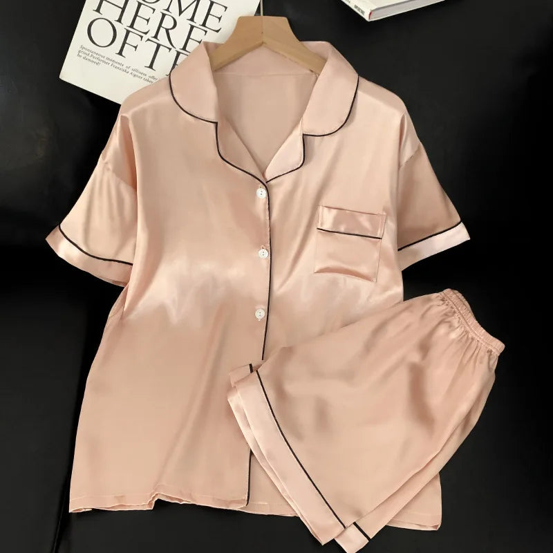 Pijama Mujer Satén 2025 | Conjunto 2 Piezas Seda Sintética Suave