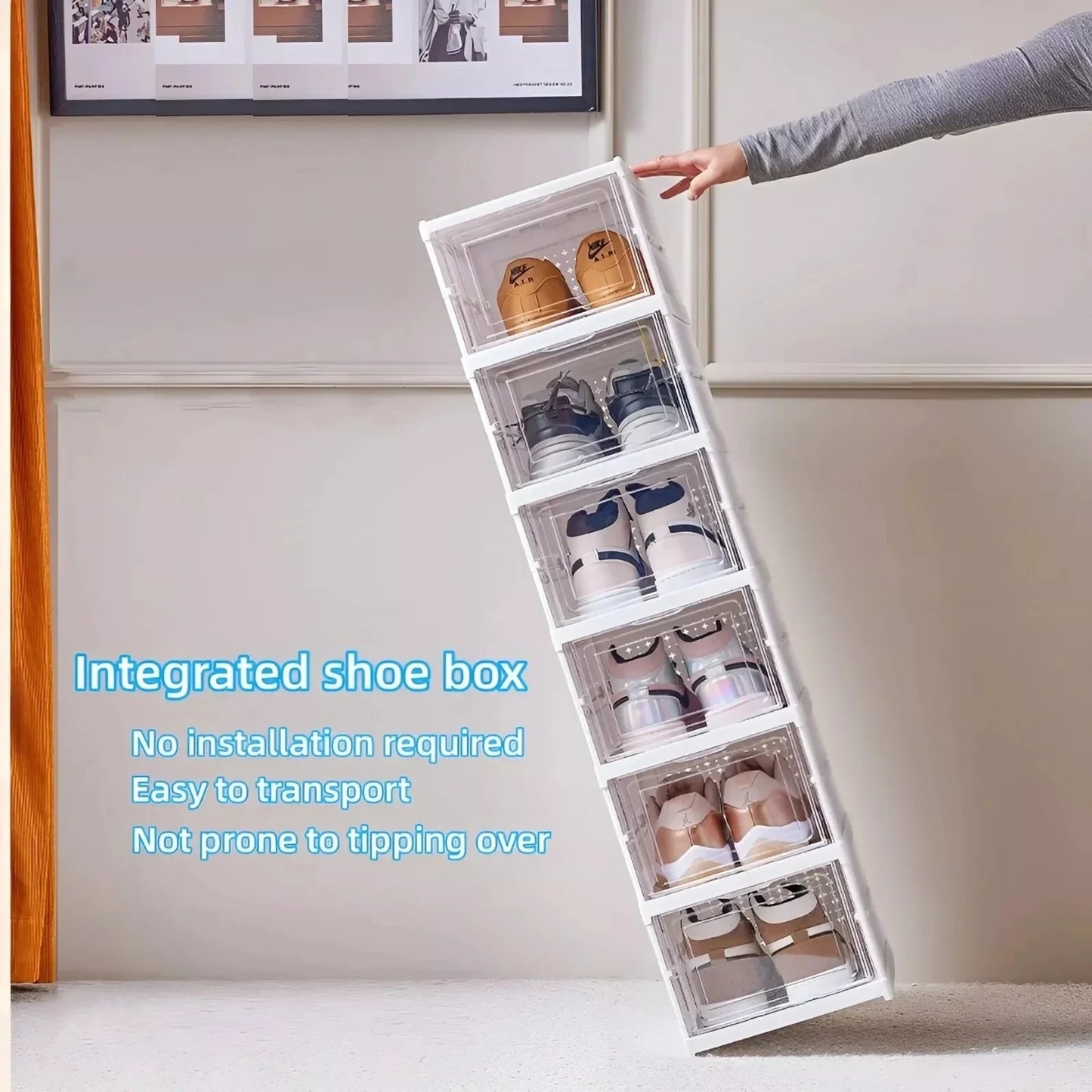 Organizador de Zapatos Plegable 3/6 Niveles – Caja Transparente Apilable y Antipolvo | Mueble Zapatero de Plástico
