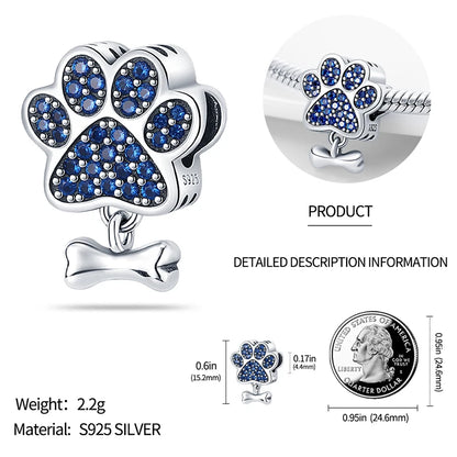 Charm Gato y Perro en Plata 925 – Abalorios 3mm para Pulseras Originales DIY Mujer