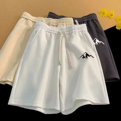 Shorts Oversize para Hombre – Pantalones Cortos Casual Estilo Chino con Estampado de Montañas, Tallas M-8XL, Ideal para Baloncesto