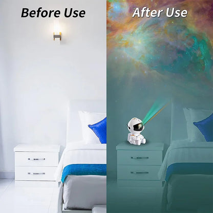 Proyector Astronauta Estrellas y Nebulosa 🌌 Luz Nocturna LED 360° con Control Remoto y Temporizador – Lámpara Decorativa para Habitación Infantil, Adultos y Fiestas