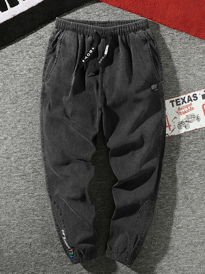 Jeans Jogger Hombre Tallas Grandes 6XL–8XL | Pantalón Cargo Denim Streetwear Negro y Azul