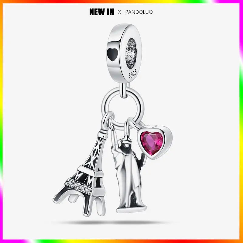 Charm Torre Eiffel plata 925 – Colgante de edificio emblemático para pulsera tipo Pandora mujer