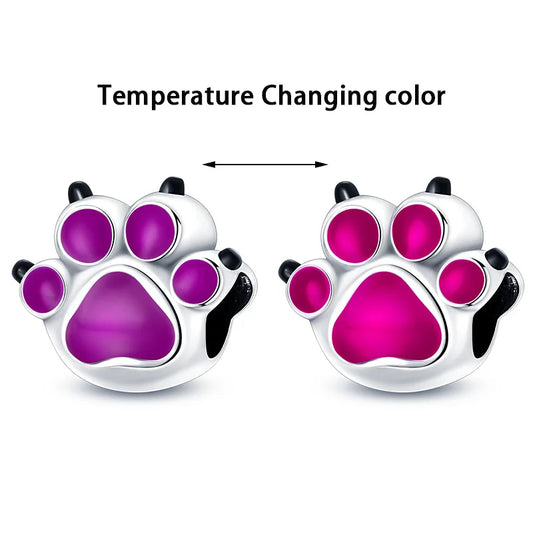 Charm Gato y Perro en Plata 925 – Abalorios 3mm para Pulseras Originales DIY Mujer