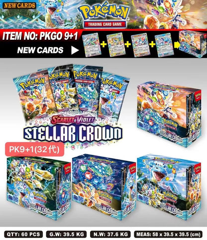Set de Cartas Pokémon 324/360 Pcs – Brilliant Stars, 151, Prismatic Evolutions & Paldean Fates | Booster Box en Inglés