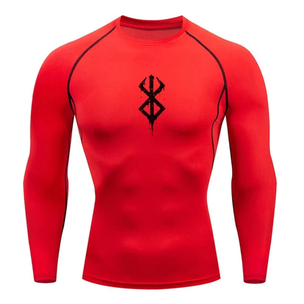Camiseta Compresiva Anime Berserk Guts para Hombre – Gym, Running y Fitness, Manga Corta, Transpirable y Secado Rápido