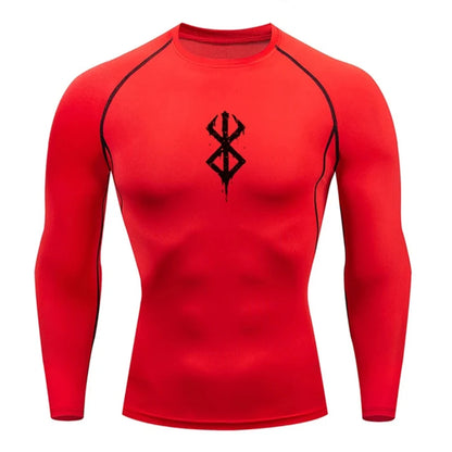 Camiseta Compresiva Anime Berserk Guts para Hombre – Gym, Running y Fitness, Manga Corta, Transpirable y Secado Rápido