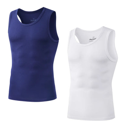 Pack 2 Camisetas de Tirantes para Hombre – Tank Top Gym sin Mangas de Fibra de Bambú, Compresivo y Alta Calidad