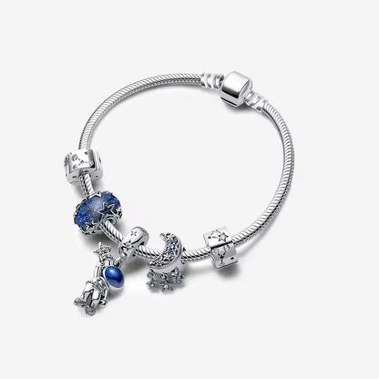 Charm Espacio y Galaxia en Plata 925 – Abalorios Astronauta, Planeta y Estrellas para Pulsera Original Mujer