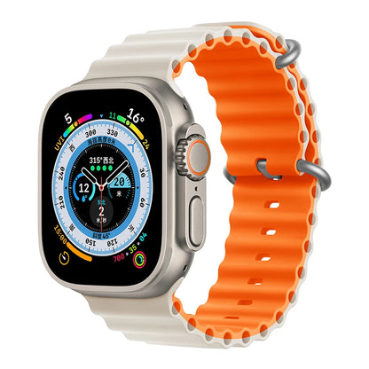 Correa Ocean de silicona para Apple Watch – Compatible Ultra 2, Series 10-5 (38mm-49mm)