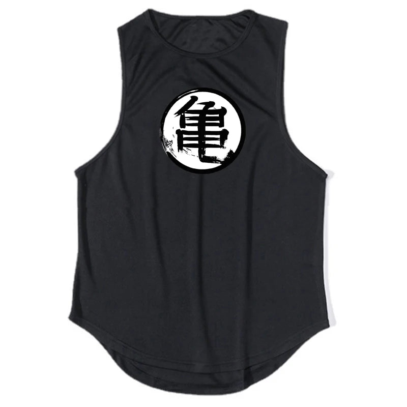 Tank Top Anime Japonés para Hombre – Camiseta Sin Mangas de Gym, Fitness y Bodybuilding, Secado Rápido y Estilo Muscle