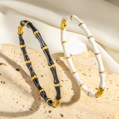 Pulsera de Acero Inoxidable Bambú para Mujer y Hombre - Diseño Elegante en Oro y Plata