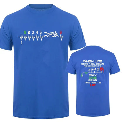 Camiseta Hombre 2025 | Oversize Motociclista con Estampado “Heartbeat”