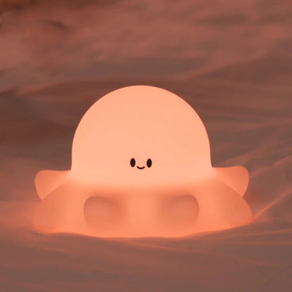 Lámpara de Noche de Silicona LED – Conejo/Zorro, Recargable con Sensor Táctil y Temporizador, Luz Regulable para Dormitorio Infantil